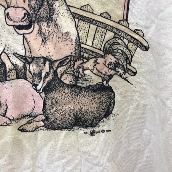Vintage 1999 Del Sol 'Farm Animals' T Shirt Large - Picture 7 of 7